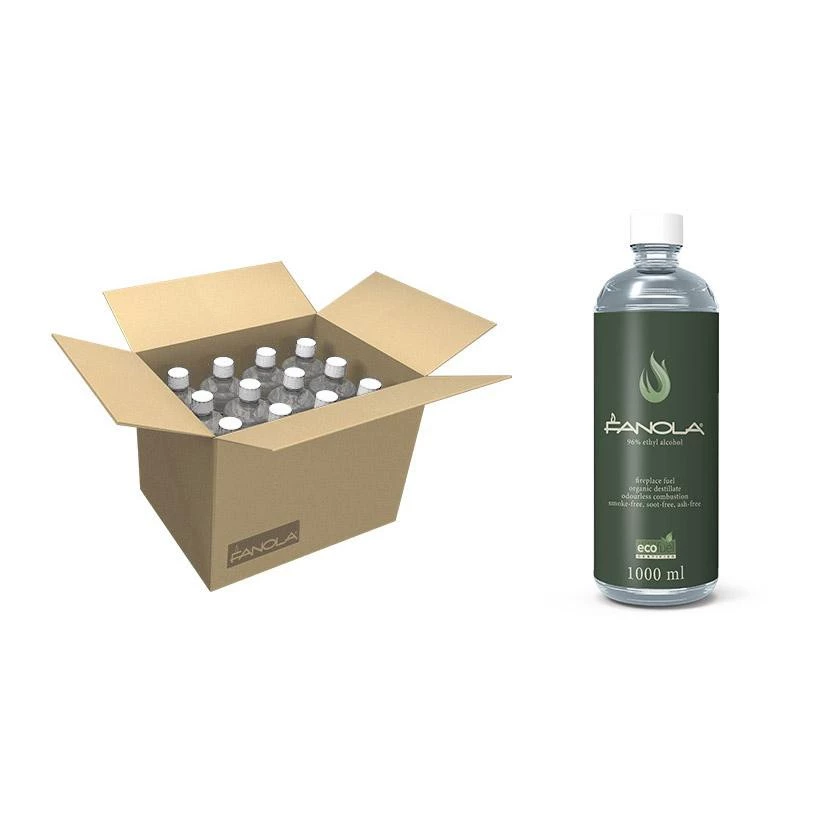 Fanola Bioetanol - 12 Litrów | Planika Fires | Premium Bioepaliwo do Biokominków 96,6% alkoholu