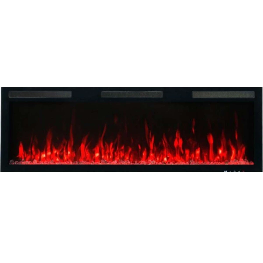 Aflamo Majestic PRO elektryczny kominek 213 cm ?cienny z szerokim czarnym szk?em