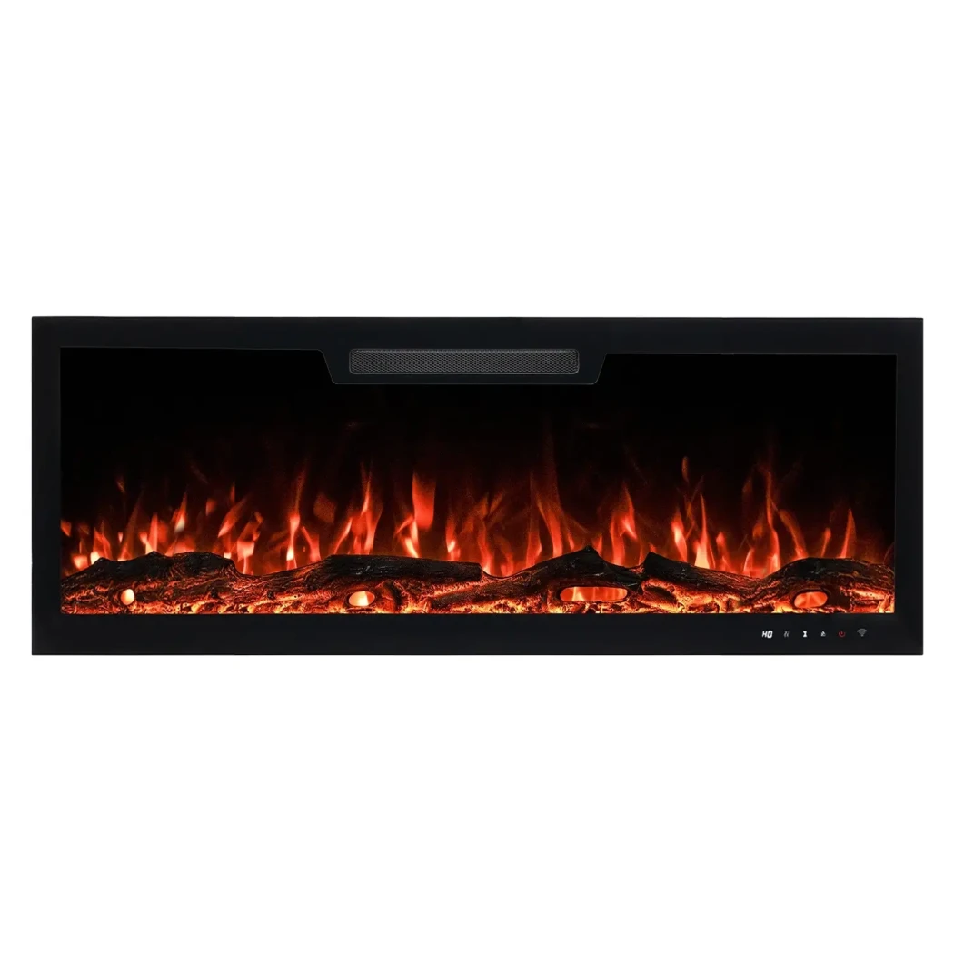 Elektryczny kominek Elite | Wbudowany | Regulowany p?omie? LED i inteligentne sterowanie ogrzewaniem