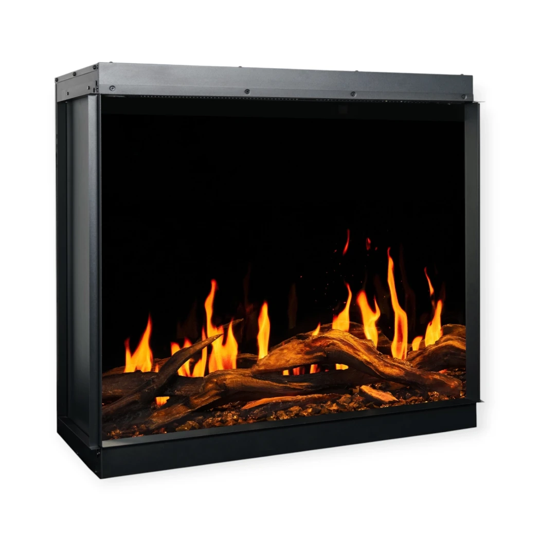 Z?oty 74 Elektryczny Kominek | ?cienny | Realistyczny LED P?omie? i Inteligentna Kontrola Ogrzewania