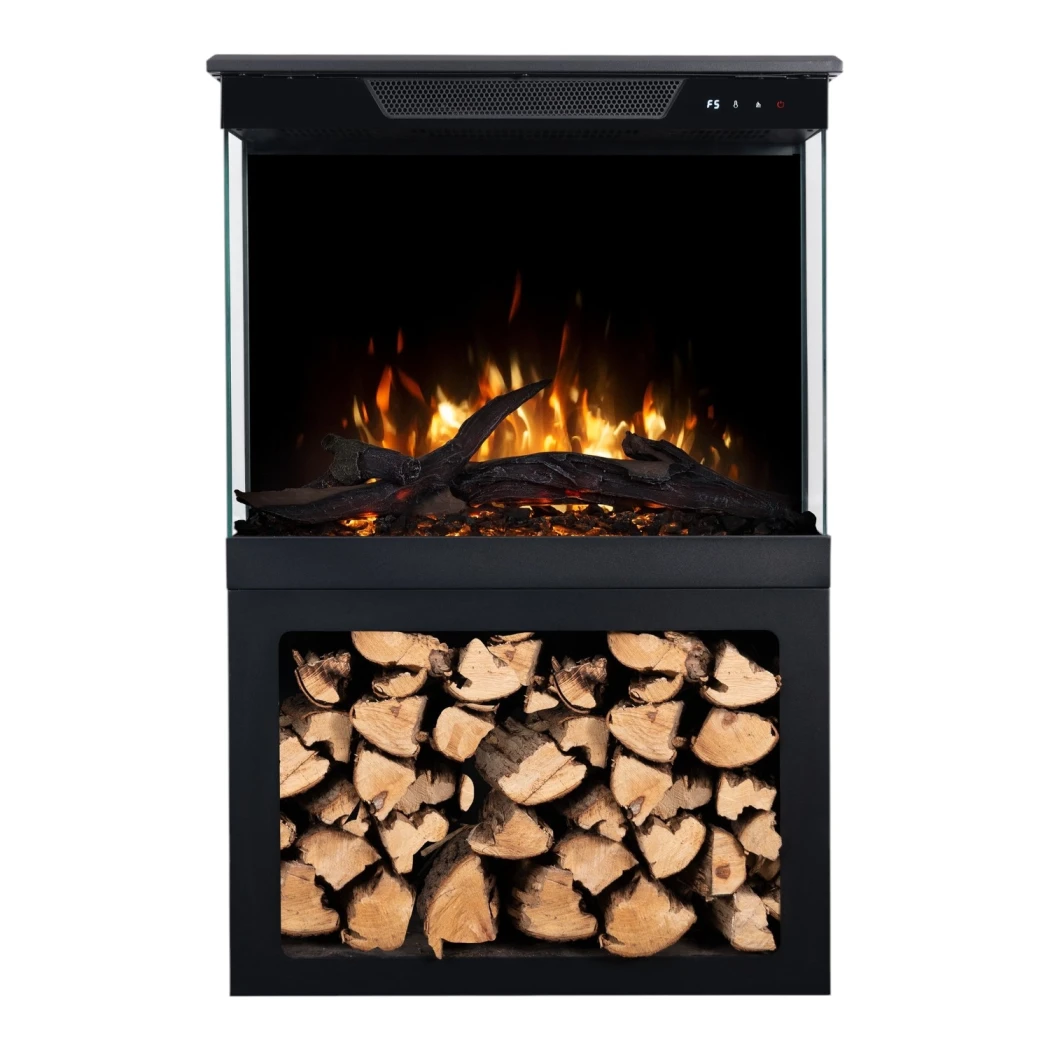 Tower + Stand Kominek Elektryczny | Wolnostoj?cy i 3-Stronny Design | Inteligentne Sterowanie