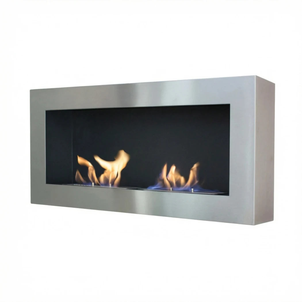 Biokominek ścienny duży, stalowy  ScandiFlames  | Biokominek-shop.pl | Kominek na ścianie bioetanolu