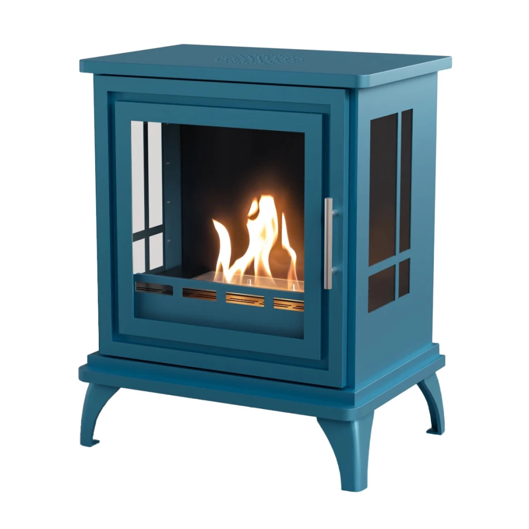 ScandiFlames Nashville Blue – Wolnostoj?cy piecyk na bioetanol – Czas spalania 6 godzin – Efekt grzewczy 2 kW