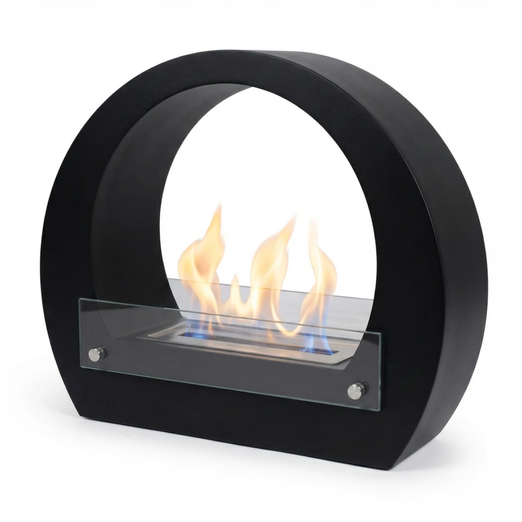 Dallas - Biokominek zaokr?glony, czarny