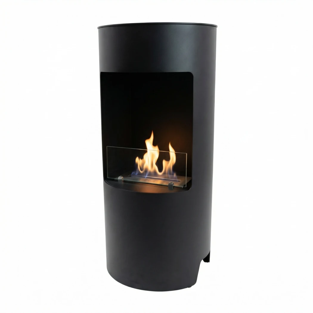 Montgomery Black - Wolnostoj?cy otwarty kominek na bioetanol od ScandiFlames - w stylu pieca na drewno