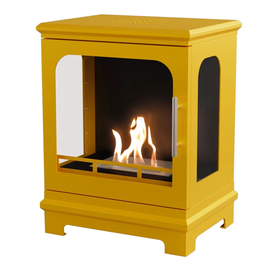 ScandiFlames Honolulu Yellow – Wolnostoj?cy Kominek na Bioetanol – Czas spalania 5 godzin – Moc grzewcza 1,6 kW