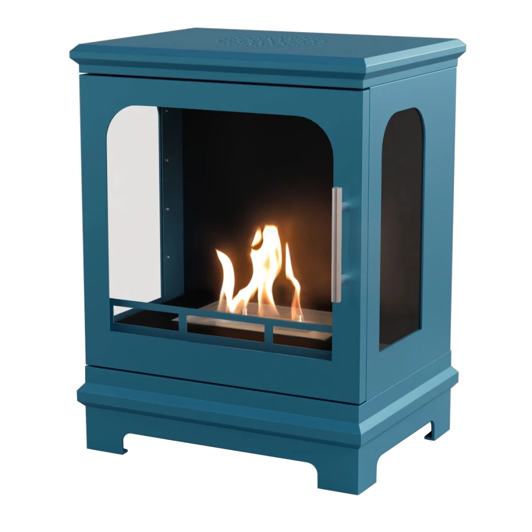 ScandiFlames Honolulu Blue – Wolnostoj?cy kominek na bioetanol – Czas palenia 5 godzin – Moc grzewcza 1,6 kW