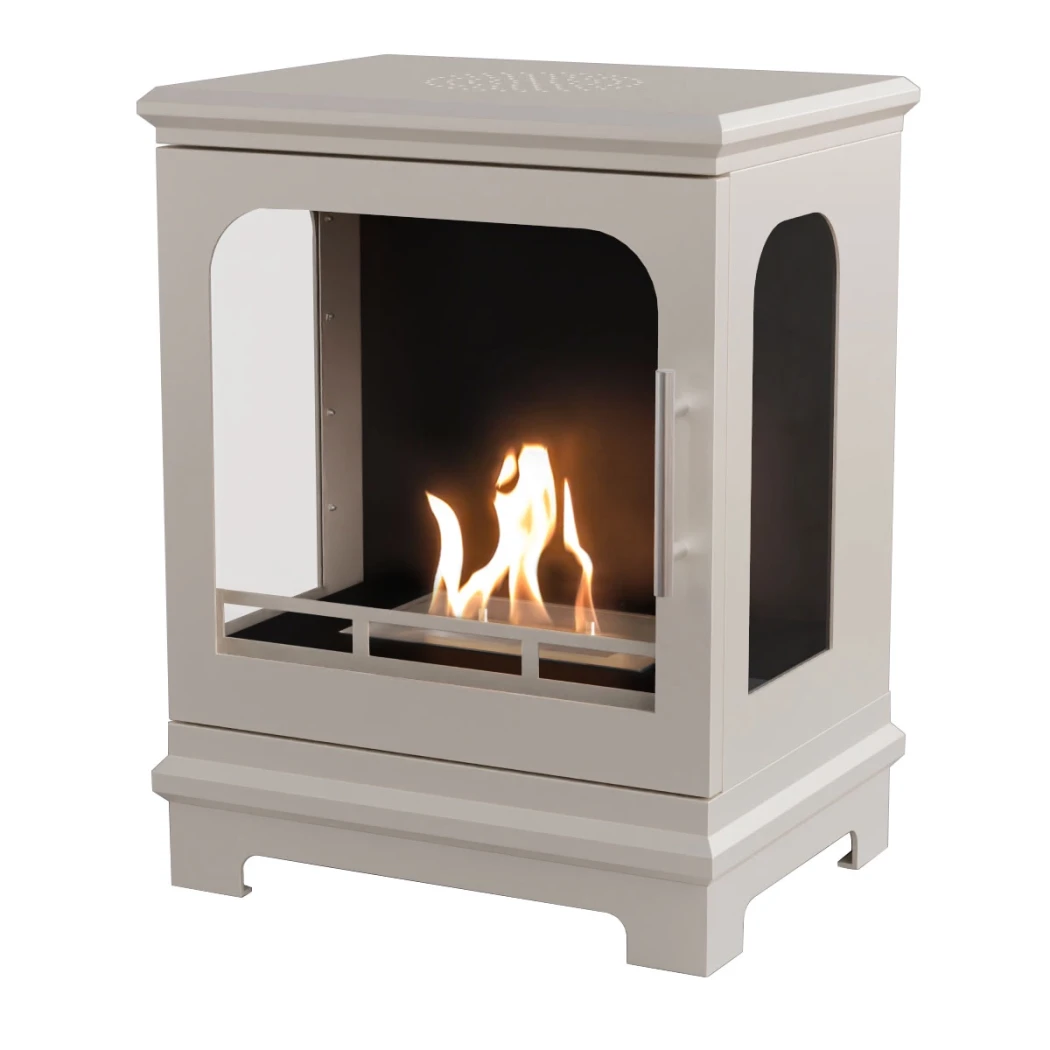 ScandiFlames Honolulu Oyster White – Wolnostoj?cy piec na bioetanol – Czas palenia 5 godzin – Efekt cieplny 1,6 kW