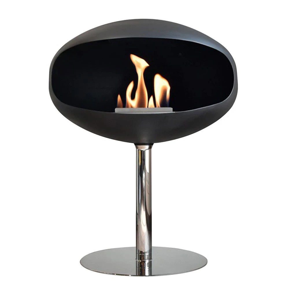 Cocoon Pedestal - czarny ze stalową podstawą Cocoon Fires  | Biokominek-shop.pl | Wolnostojący kominek bioetanolu