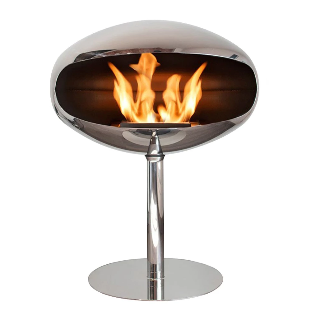Cocoon Pedestal - polerowana stal Cocoon Fires  | Biokominek-shop.pl | Wolnostojący kominek bioetanolu