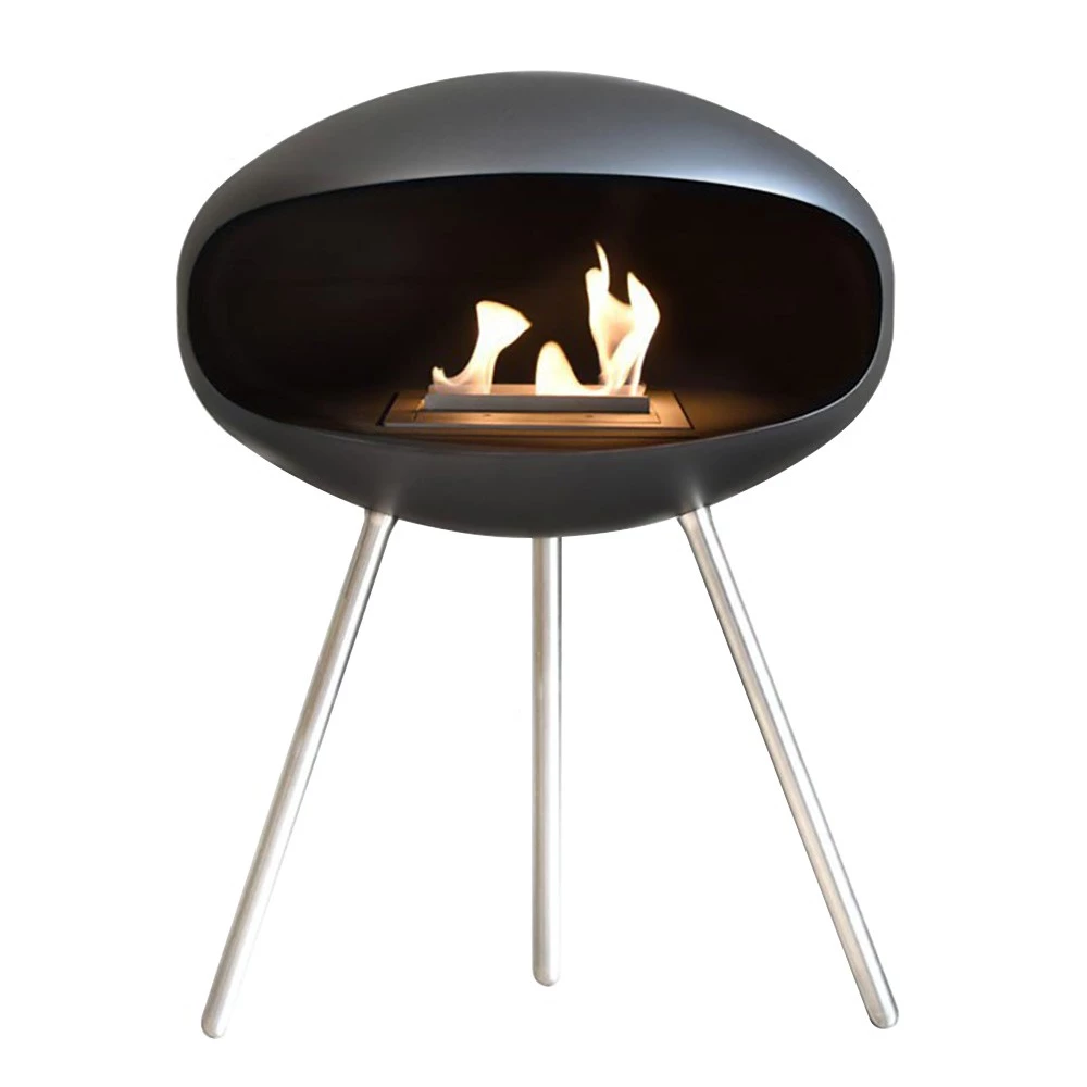 Cocoon Terra - czarny mat ze stalowymi nogami Cocoon Fires  | Biokominek-shop.pl | Wolnostojący kominek bioetanolu