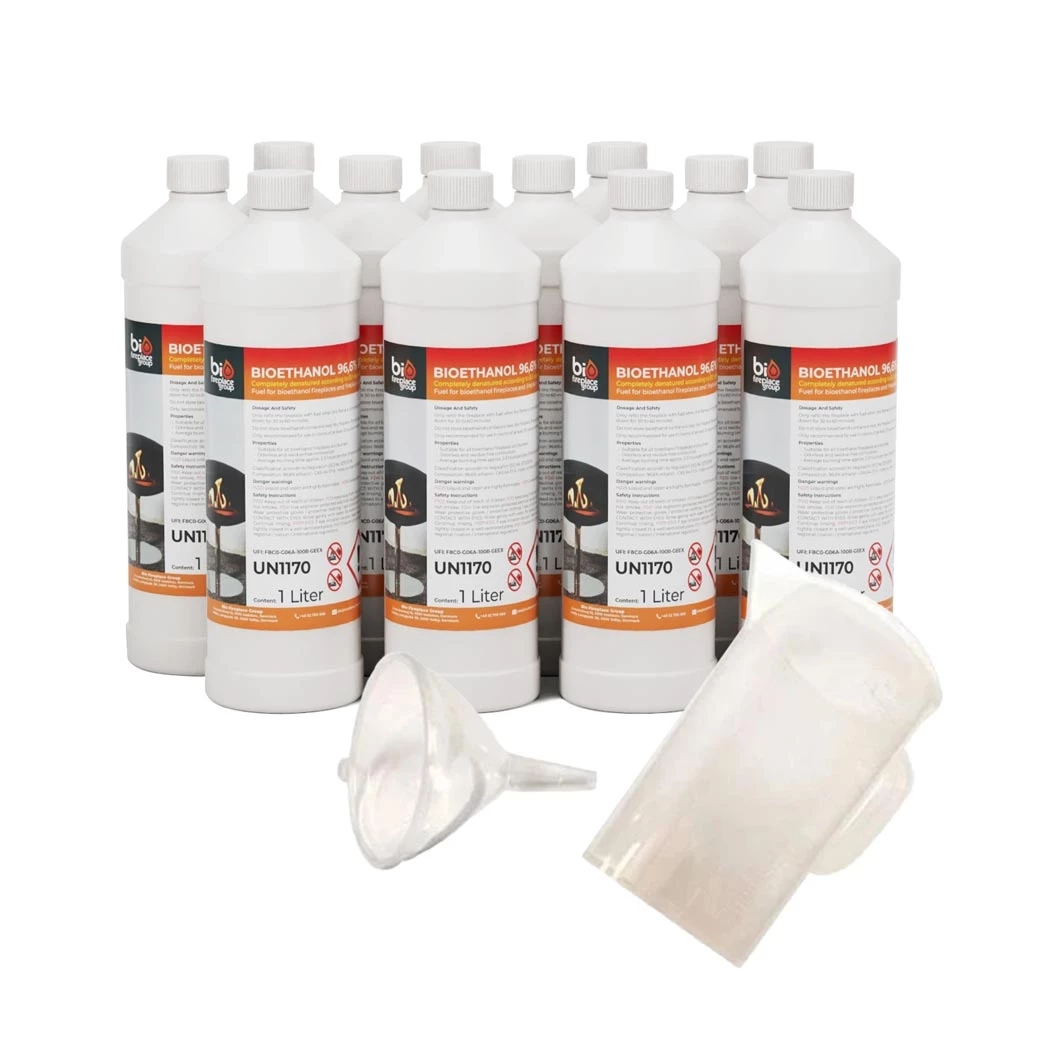 Zestaw  startowy - 12l bioetanolu + zestaw z przyrządami do napełniania  | Biokominek-shop.pl |