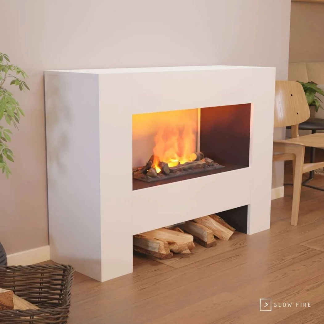 Glow Fire Fallada White - OMC 600 | Wolnostoj?cy kominek na par? wodn? – 120 cm x 90 cm x 40 cm