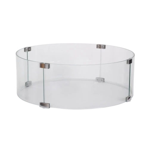 Zestaw Happy Cocooning Glass Round XL Ø58 – Hartowana szklana os?ona przeciwwiatrowa do okr?g?ych sto?ów z paleniskiem.