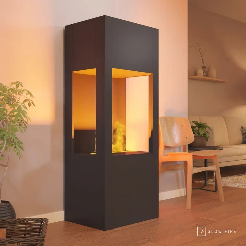 Glow Fire Böll Black - OMC 400 | Wolnostoj?cy kominek parowy – 54 cm x 145 cm x 44 cm