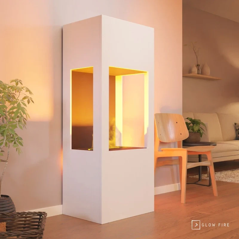 Glow Fire Böll White - OMC 400 | Wolnostoj?cy kominek parowy – 54 cm x 145 cm x 44 cm