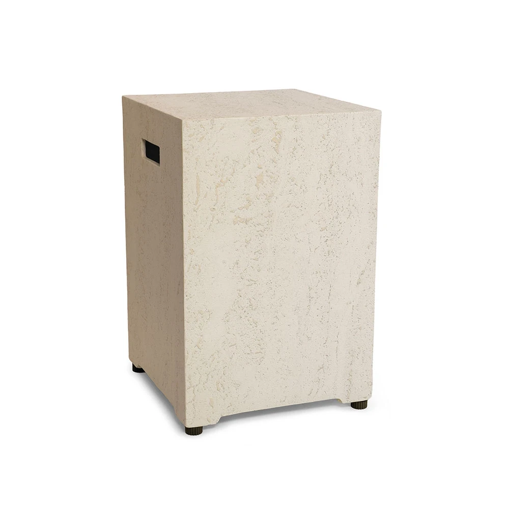 Kwadratowa Obudowa na Butl? Gazow? Enclosure Travertine od Happy Cocooning – Kompozytowa Skrzynia do Przechowywania Butli Gazowej na Zewn?trz 40,5 cm