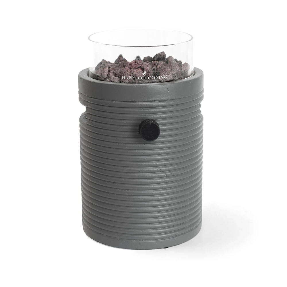 Lumi Groove Smokey Anthracite Sto?owy Kominek Gazowy od Happy Cocooning – Rowkowany Kompozyt 1.98 kW – Zgodny z EN417