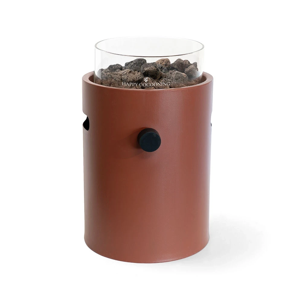 Lumi Coral Red Stolikowy Kominek Gazowy marki Happy Cocooning – Stal Malowana Proszkowo 1.98 kW – Kompatybilny z EN417