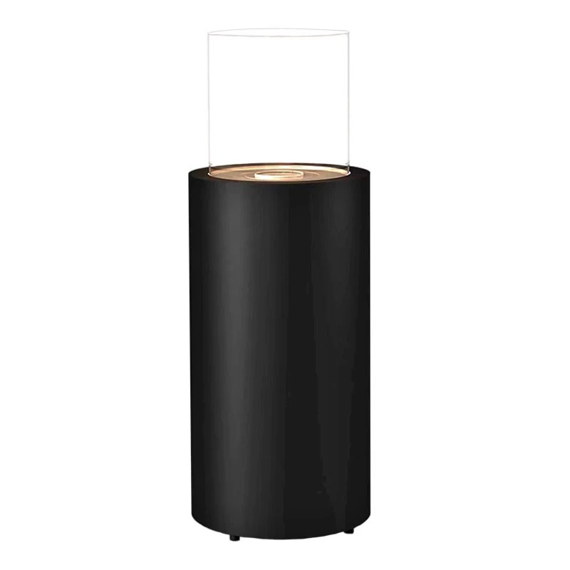 Totem Komercja Biopejs od Planika Fires do u?ytku na zewn?trz | Wolnostoj?cy biokominek na bioetanol | Okr?g?y czarny biokominek z szyb? ochronn?