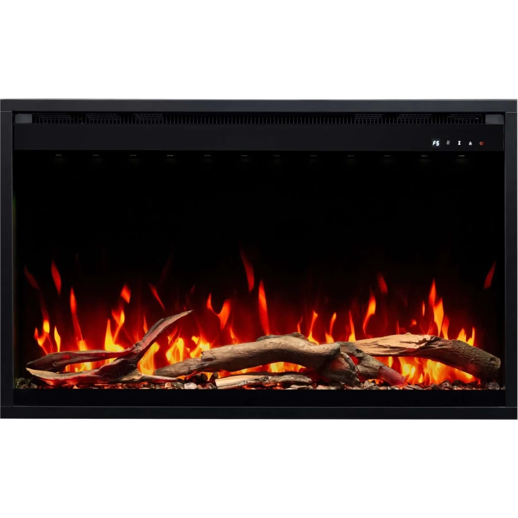 Wk?ad do kominka elektrycznego 3D Aflamo 100 × 60 cm (39") – Wbudowany, P?omie? 3D, Polana i Kryszta?y, Aplikacja i Pilot, 1500 W