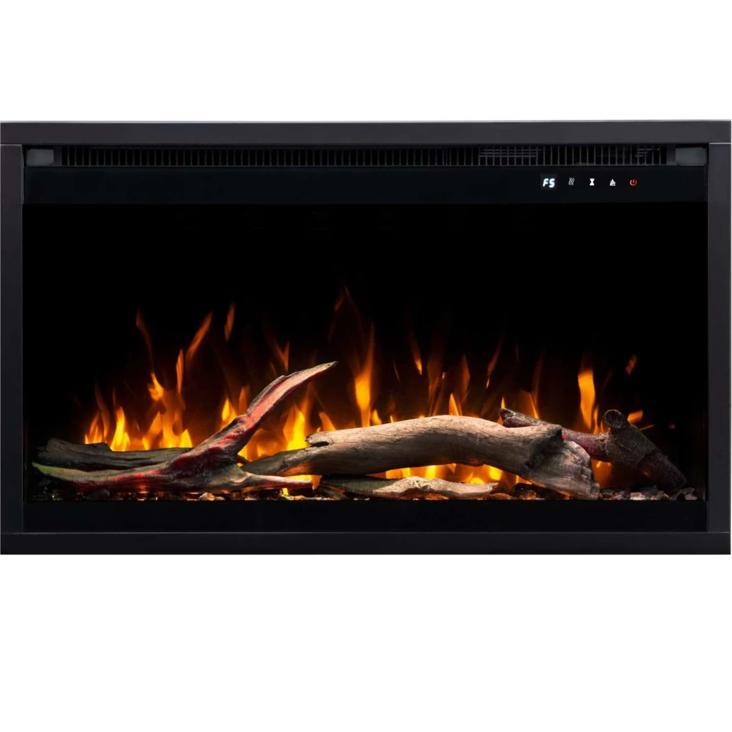 Aflamo 3D Wk?ad 45 × 75 cm (18\" x 30\") | Wbudowany kominek elektryczny z p?omieniem LED i sterowaniem przez aplikacj?