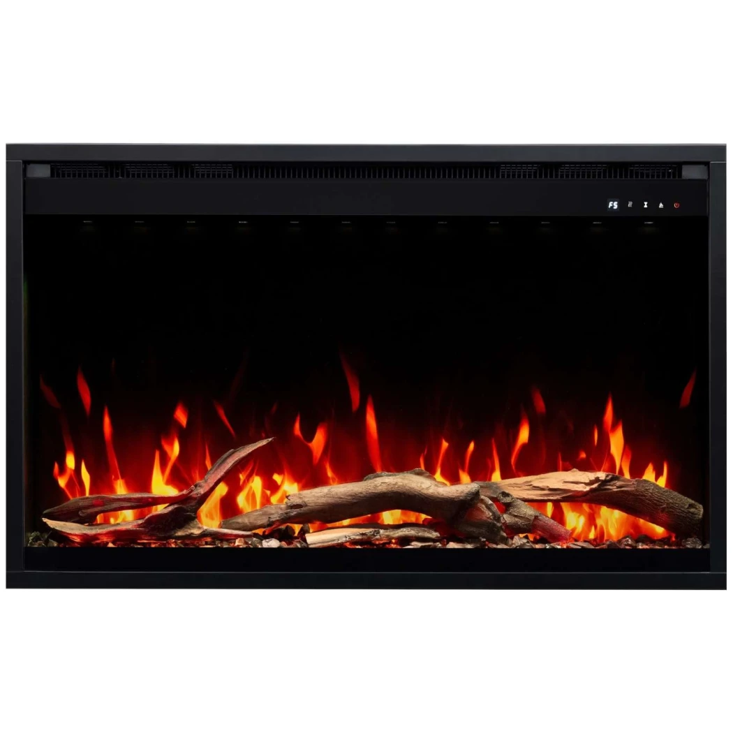Wk?ad kominkowy Aflamo 3D elektryczny 80 × 60 cm (31\") – wbudowany, p?omie? 3D, polana i kryszta?y, sterowanie aplikacj?, 1500 W