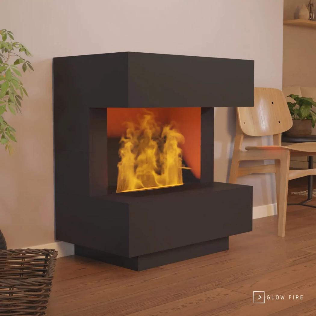 Glow Fire Kleist Black - OMC 600 | Wolnostoj?cy kominek parowy - 90 cm x 50 cm x 80 cm