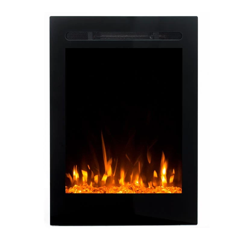 LED Pro Kominek Elektryczny – Regulowane Ciep?o i Nowoczesny Czarny Design