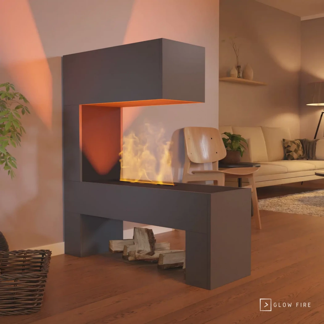 Glow Fire Mozart Grey - OMC 600 | Wolnostoj?cy kominek parowy – 120 cm x 110 cm x 35 cm