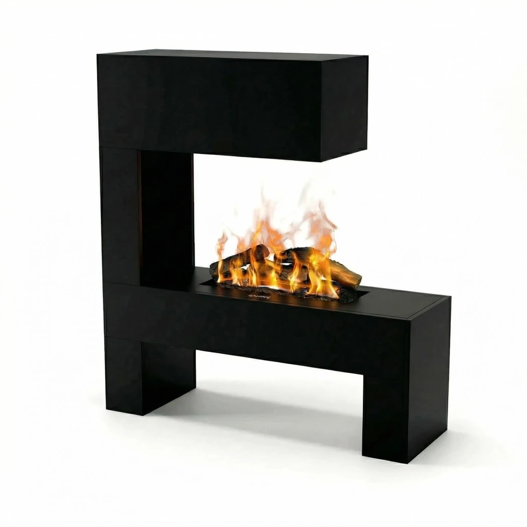Glow Fire Mozart Black - OMC 600 | Wolnostoj?cy Kominek na Par? Wodn? – 120 cm x 110 cm x 35 cm