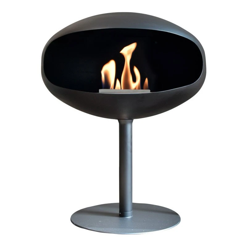 Cocoon Pedestal - czarny z czarną podstawą Cocoon Fires  | Biokominek-shop.pl | Wolnostojący kominek bioetanolu