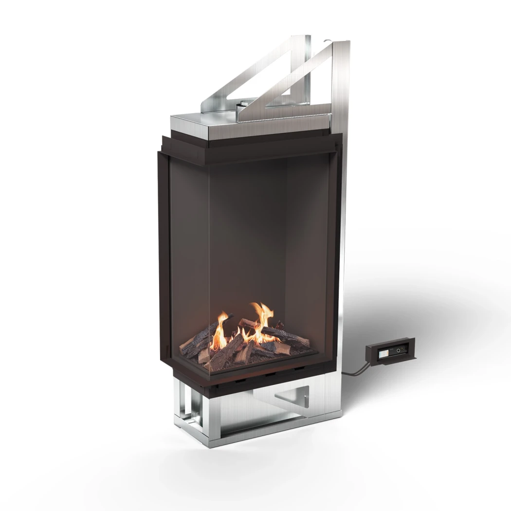 Planika Vitro Lewy Naro?ny Kominek na Bioetanol – Szklana Obudowa, 9,5 kW, Palnik BEV, Czarny Wyko?czenie