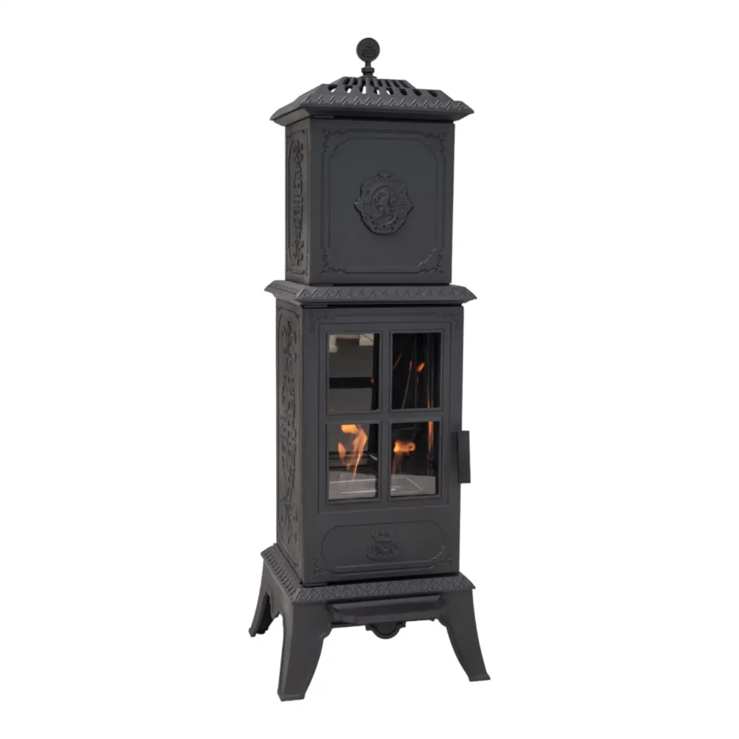 Westbo of Sweden Victoria 240 - Wolnostoj?cy biokominek z ?eliwa - 4 godziny palenia na jedno nape?nienie - Klasyczny design pieca kaflowego