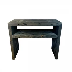Stół grillowy Kabeltromlen wykonany z czarnego drewna - 120 cm