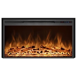 Pyrope 90 cm - Elektryczny wkład kominkowy w czarnym kolorze