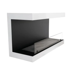 Biokominek ścienny trójstronny 120 cm, biały