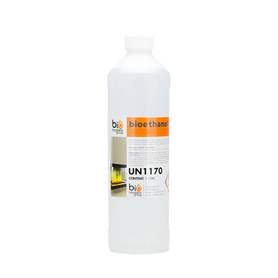 Bioetanol - 1 litrowa butelka bioetanolu wysokiej jakości Bioetanol - 1 litrowa butelka